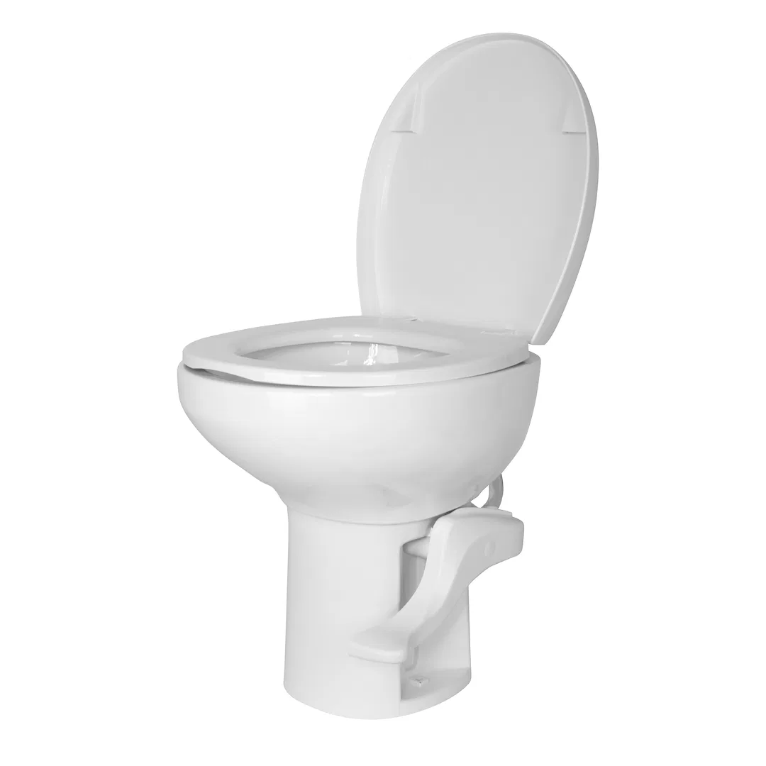 50049 – DAVE CARTER Toilet, Permanent High Profile Round Seat With 17-7/8 Inch Seat Height Pedal Flush Control Full B...